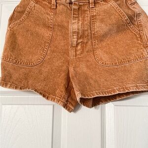 Universal Thread High Waist Mineral Wash Rust-Orange Shorts